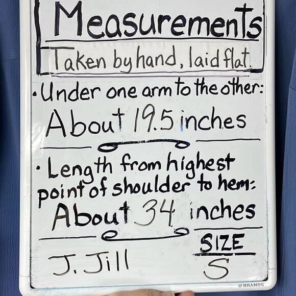 J. Jill blue long tunic 3/4 sleeves side vents boat neck simple textured S - Picture 10 of 10